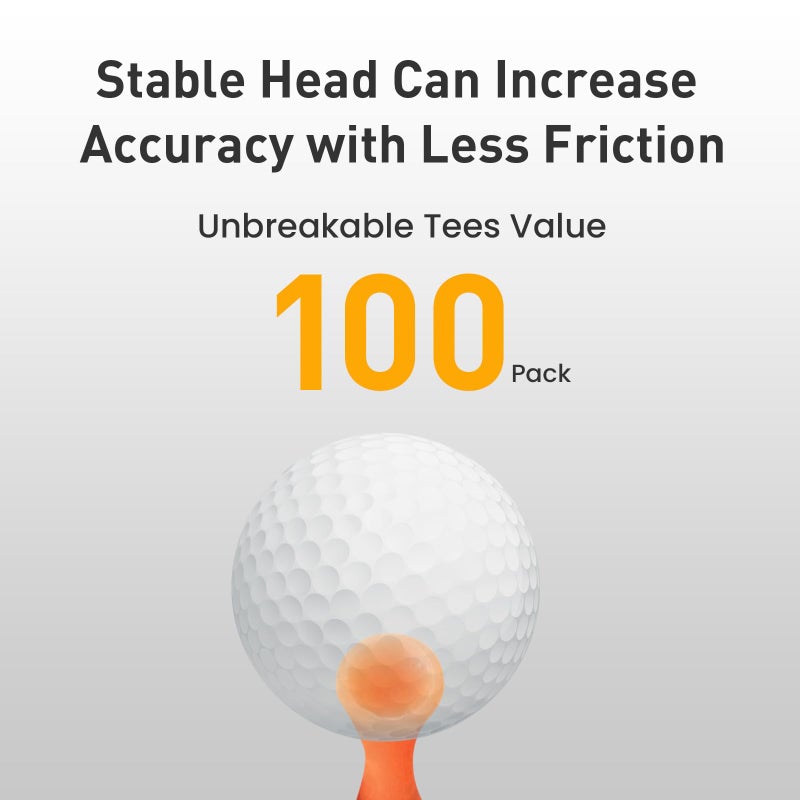 FINGER TEN Plastic Golf Castle Tees Step Down Unbreakable Mixed or Same Height Value 100 Count, 2 3/4, 2 1/4, 2, 1 3/4, 1 1/2 Inch Length Colorful Pack for Practice ((1.5,1.75,2,2.25,2.75) in Mixed Color) - Image 4